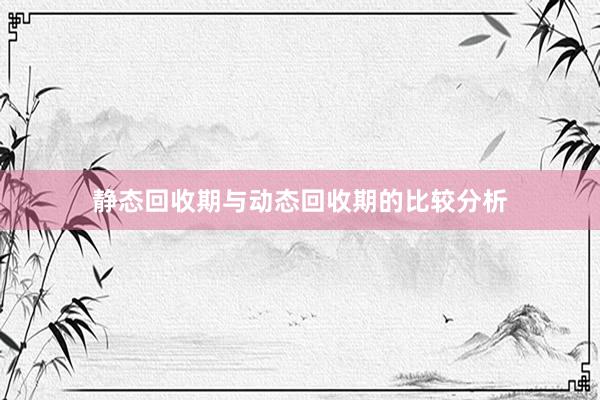 静态回收期与动态回收期的比较分析